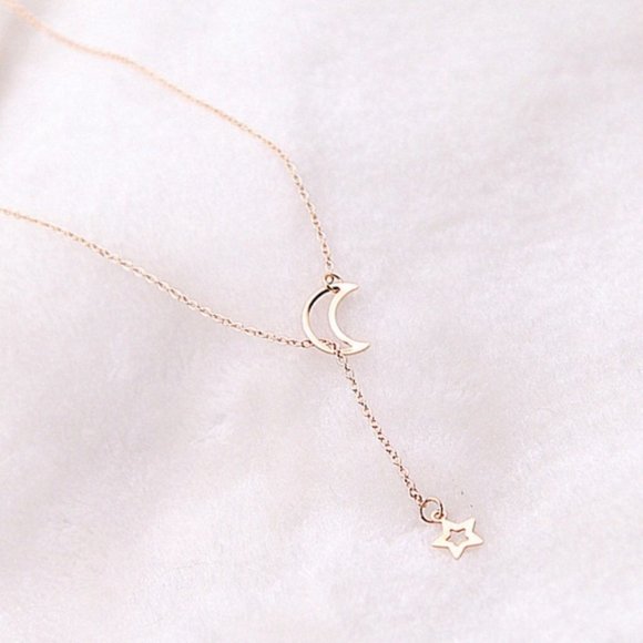 Gold Star and Moon Necklace Gold Star Moon Necklace Necklace Necklace Necklace - Picture 5 of 7